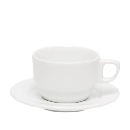 Taza apilable Valencia de 2.3 onzas c/plato